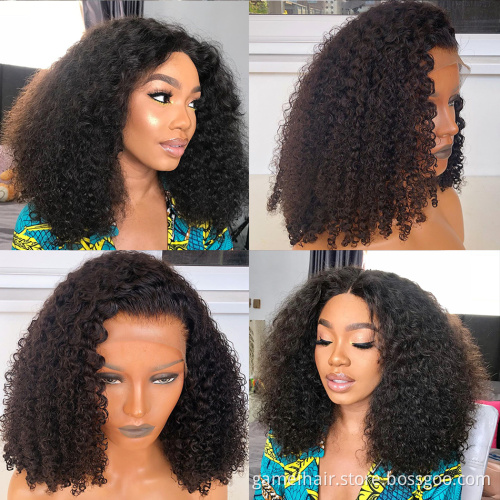Wholesale Cheap Afro Kinky Curly Human Hair Hd Full Lace Wig Raw Indian Virgin Human Hair Transparent Full 360 Lace Wig